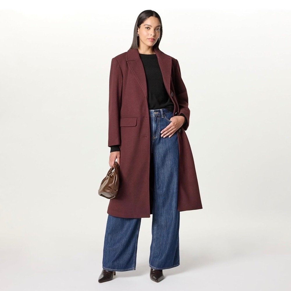 The Drop Liam Oversized Long Wool Blend Coat Decadent Chocolate L‎